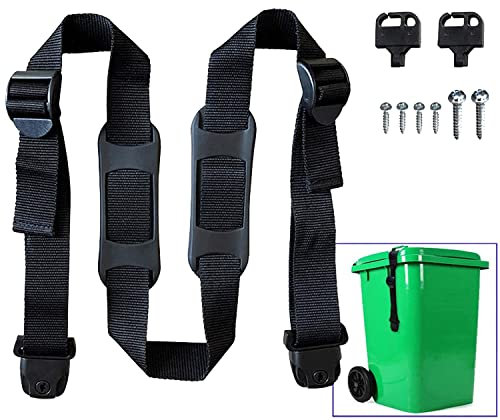 HowseHold Wheelie Bin Lid Lock Strap - 1 PACK - Stop Identity Theft, Secure Your Bin! Dustbin Clamp, Stop Neighbours Rubbish!