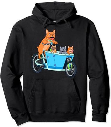 Süße Comic Hunde auf Cargo Fahrrad Pullover Hoodie