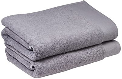 Cottera® Duschtuch 2er Set in Grau 70x140 cm | Premium Hotel & Spa Qualität | 100% feinste Baumwolle 600 g/m² | nachhaltig produziert in Portugal