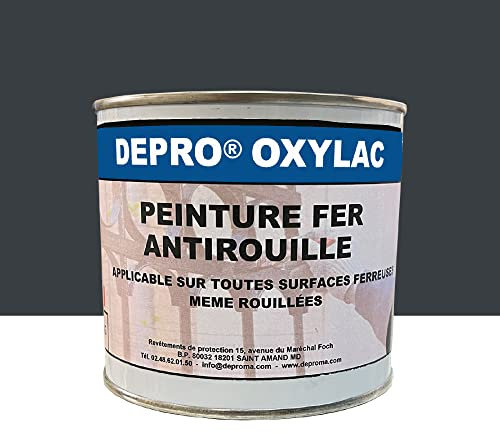 OXYLAC Peinture antirouille pour métal neuf et rouillé - 500GR (RAL 7016)