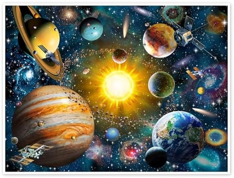 Posterlounge Unser Sonnensystem Poster | 130 x 100 cm von Adrian Chesterman Wandbilder Wanddeko