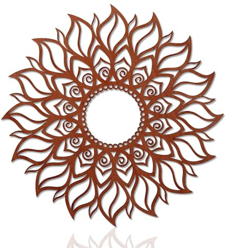 ADDMES 30 cm Sonnen-Wandkunst, Holz-Skulptur, ausgehöhltes Mandala-Hängeschild für drinnen und draußen, Haus, Garten