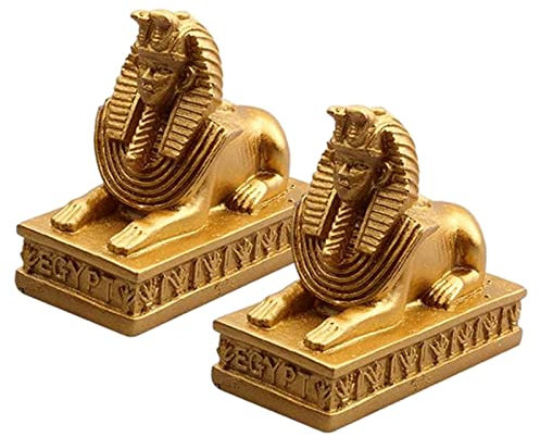 perfk 2 Stücke Statuen Skulptur Ägyptische Figuren Mythologie Pharao Sammlerstück Sammlung Harz Desktop Ornament