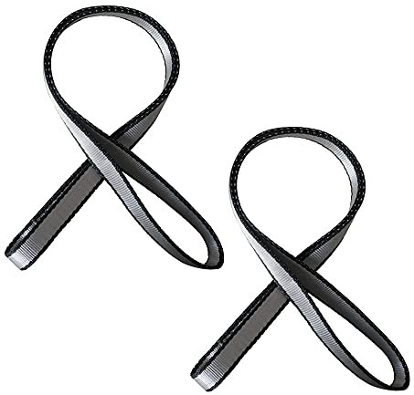 Nylon Kletterschlinge, 18mm Nylon Sling Runner für Klettern, Schaukeln, Baumarbeiten, Outdoor-Aktivitäten (120 cm, Grau (2 Stück))