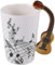 Gokelomg Kreative Neuheit Gitarre Keramik Tasse frei Kaffee Milch Tee Tasse Persoenlichkeit Becher einzigartige Musikinstrument Geschenk Tasse