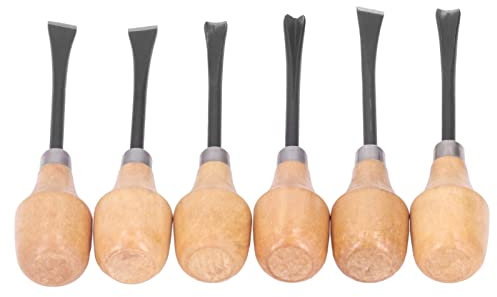 Wood Chisel Set, 6 Portable and Useful Wood Chisel Tools for Close Connection with Beech Wood Handle for DIY