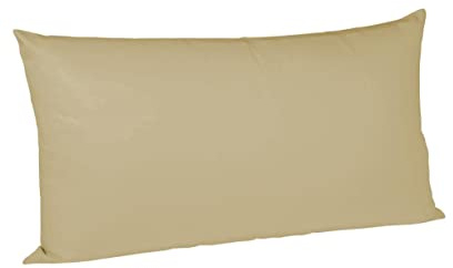 sleepling Satin Kissenbezug, Kissenhülle aus 100% seidig weicher Baumwolle, Bezug Kissen Kopfkissen, 60 Grad, Ökotex 100, Made in EU, 40 x 80 cm, beige