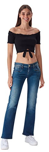 LTB Damen Jeans Valerie Bootcut Fit Jeanshose Denim Stretch Hose Pants Tiefer Bund Basic Baumwolle Blau w28, Farbe:Live Wash (54342), Größe:28W / 32L