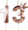 Yiran Rose Gold 13th Birthday Candles with Crown Decor, 3D Number 13 Candle, 13th Birthday Candle for Cake, Happy Birthday Candle, Cake Candles Cake Topper Decorations for Girls Birthday Party Supply