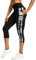 Tuspryt Damen 3/4 Sport Leggings mit Taschen, Blickdicht Laufhose, Yogahose, Trainingshose M, Schwarz, Größe M