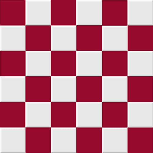 INDIGOS Fliesenaufkleber Fliesen matt - Dunkelrot - 33x33cm - Wandfliesen selbstklebend - Klebefliesen für Wand - WC, Bordüre Fliesenspiegel renovieren überkleben