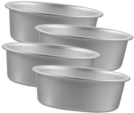 Abaodam 4 Stück Backformen Leche-flan-form Cupcake-form Tortenformer Fondantform Kuchen Kastenform Backblechform Dessertform Kuchenformen Muffin Umformmaschine Toast Aluminiumlegierung D03
