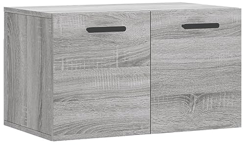 vidaXL Wandschrank, Hängeschrank mit viel Stauraum, Wandmontage Badschrank Medizinschrank, Aufbewahrungsschrank für Wohnzimmer, Grau Sonoma Holzwerkstoff