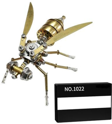 GUANYAN 3D Metal Puzzle Mechanical Wasp Kit, 100 Pieces Steampunk Insect Metal Model Kit Advent Calendar 2023 for Adults Children Gift Ornaments-NO.1022