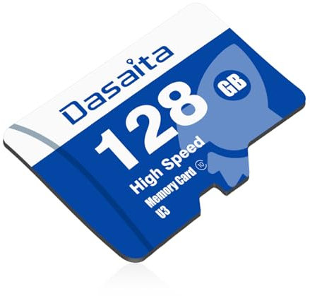 Dasaita Memory Card with Full Size Adapter, Read Speed up to 28 MB/s, 128 GB, for Dash Cam