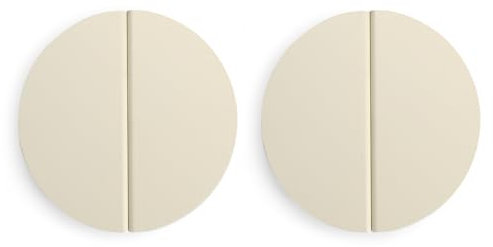 Evionlin Schubladengriffe aus gebürstetem Messing, halbmondförmig, mit Schrauben, für Küchenschrank, Schlafzimmer, Möbeltür, 6,4 cm, gebrochenes Weiß, 4 Stück