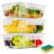 YBCPACK 3er Set 1040ml Meal Prep Boxen Glas 1&2&3 Fächer Glasbehälter mit Deckel - Luftdicht, BPA-Frei, Gefrierschrank und Ofen Sicher Mealprepboxen - Glas Frischhaltedosen für Meal Prep