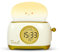 WANIDEA Réveil numérique Kawaii avec grille pain grille-pain Kawaii pour chambre d'enfant, entraîneur de sommeil avec veilleuse rechargeable pour garçons et filles (jaune)