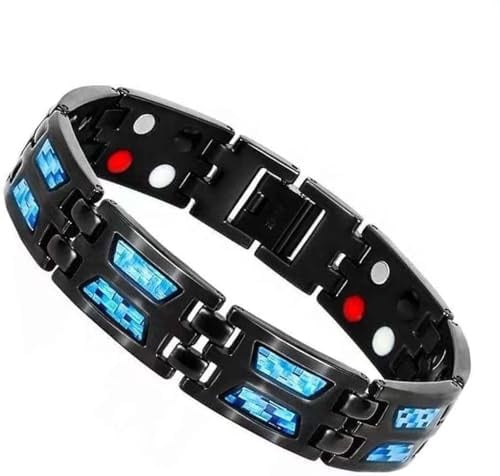 Noruion Ferninfrarot Ionen Armband, Noruion Ferninfrarot Ionisator Armband, Magnetarmband Magnetbänder für Männer Herren Armband Einstellbare Länge mit Titan Power Magnetarmband (1 Stück)