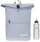 Sieber Kurierrucksack Rucksack Bench Classic mit Laptopfach 19 Liter Large A4 mit Geheimfach 64180 + Trinkflasche (Stone Pastell Grey 6100)