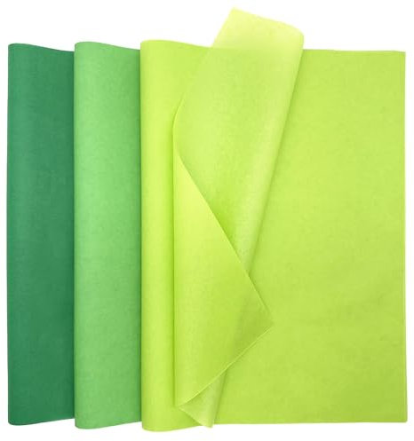 MORAINJAY 60 Blatt grünes Seidenpapier,20 „x27.5“ grünes Seidenpapier für Verpackungen,Halloween grünes Seidenpapier für Geschenkverpackungen,Basteln,Geburtstag,Hochzeit,Halloween Party