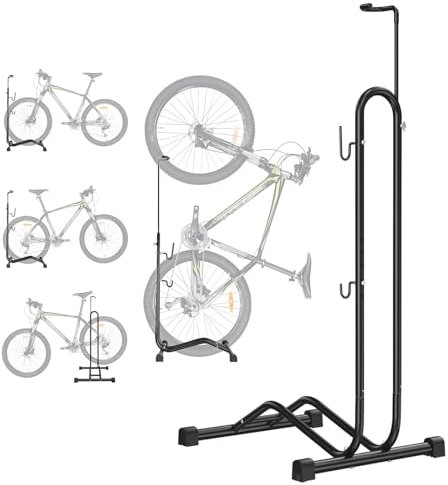 Kegoupdys Support Velo Sol Support de vélo autonome portable pour économiser de l'espace pour vélo de montagne/route/vélo pour enfants. Rangement de stationnement pour vélo pour intérieur/extérieur.