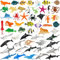 DOITEM 54 Stück Tiere-Figuren Set Ocean Spielfiguren Spielzeug Meerestier-Figuren, Kleine Plastiktiere, Mini-Tiere, Meer Ozean Fisch, zum Spielen oder als Deko