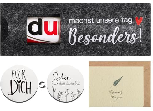 BOFUNX du machst unsere tag Besonders Geschenke Hülle Filz Geschenk für Schokolade mit FÜR DICH Glücksbringer Geschenk für Hochzeit Taufe Geburtstag Abschied