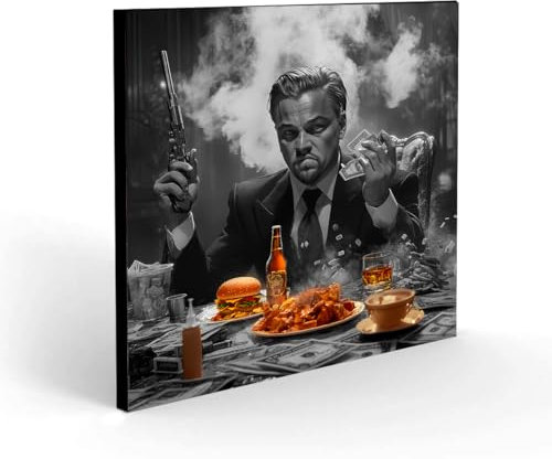 Pop Art Kunstwerk Wallstreet Dinner - Küche Bild, Wahlweise auf Leinwand oder Acrylglas. Verschiedene Größen. (Acrylglaskunstwerk, 120x120cm)