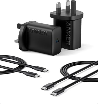 Anker 25W USB-C Charger with USB-C Cable, Supports PPS Fast Charging for Samsung Galaxy S23 Ultra/S23+/S23/S22/S21/S20/Note20 and More (2-Pack 5 ft Cable Included)