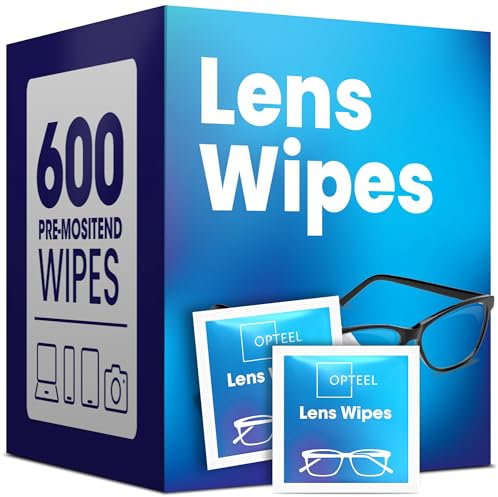 Lens Wipes for Eyeglasses - Pre-moistened Eyeglass Lens Cleaning Wipes - 600 Lens Wipes Individually Wrapped Sracth-Free Streak-Free Eye Glasses Wipes Lens Cleaner for Sunglass & Camera Lens