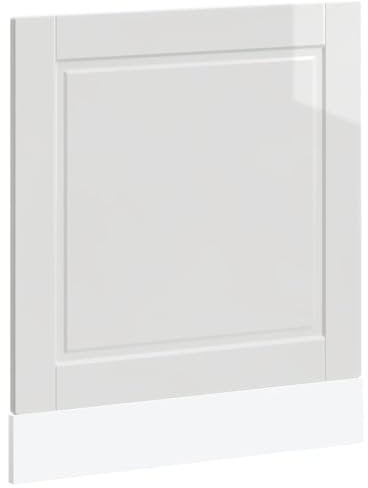 vidaXL Panel lavavajillas Porto Madera contrachapada Blanco Brillante