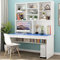Moderner Computertisch mit Bücherregal und Stall für kleinen Raum, Holzstudiertisch für Teenager und Studenten im Home Office (119,4 cm, Blau)