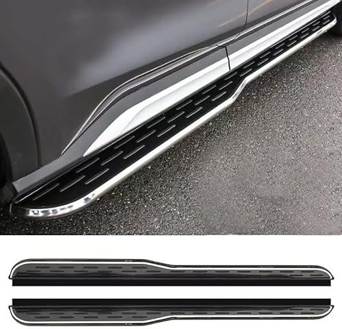 Lot de 2 marchepieds en aluminium noir pour Toyota RAV4 2016 2017 2018, marchepied latéral, barre Nerf, pédale, marchepied en aluminium noir (avec supports)