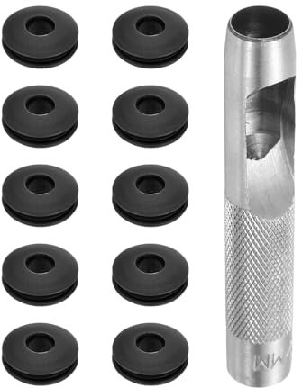 QUARKZMAN 11 Stück Ösen Werkzeug Kit, Ösen Set 12mm Ösenzange Kunststoffösen Kunststoff Ösen Scheiben Rostfrei für LKW Abdeckplane Textil Vorhänge Zelte Sonnensegel Befestigungsclip, Schwarz