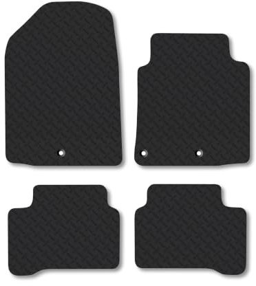 Fits Hyundai IONIQ (2016-2020) 5mm Rubber Car Mats | Heavy Duty Rubber Tailored Fit Floor Mats Full Coverage Durable Waterproof Accessories Easy Clean Anti Slip Made in the UK