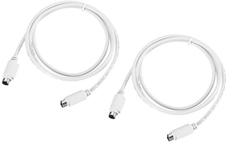 QUARKZMAN 2 pezzi PS/2 Mouse e Tastiera Prolunga 6 Pin 1,3 Metri Maschio a Maschio per PC Bianco