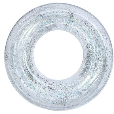 RosyFate Schwimmring, Schwimmring Durchsichtig,Schwimmringe Glitzer, Schwimmreifen Erwachsene, Schwimmreifen Aufblasbar, Schwimmen im Sommer, Strand, Pool Spielzeug (Sequins - Silver)