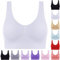 Angxiwan Lightning Deals of The Day Today Sale Sports Bras Women Full Coverage Activewear Bra Super Comfort Push up Bralette Breathable Wide Strap Crop Tops Vest Seamless Sales Today Clearance