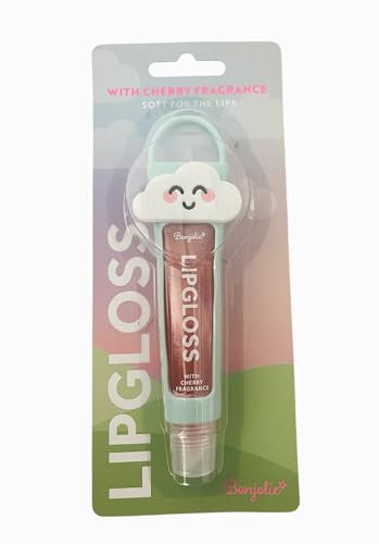 Bonjolie Brillo Labial con Fragancia de Cereza, Diseño de Nube, Color Rosa Metálico