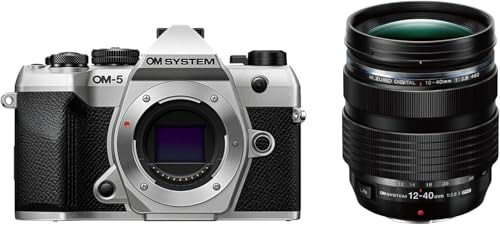 OM SYSTEM OM-5 Mark II MFT-Kamera Kit mit 12-40mm F2.8 PRO II Objektiv | Wetterfeste Systemkamera mit 20MP Sensor, 5-Achsen-IBIS, 4K-Video & IP53 Schutz für Outdoor,Reisen und Naturfotografie Silber