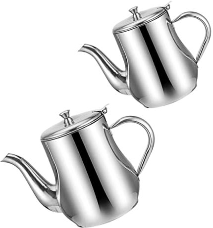 DONFAMDS 2piezas Filtro Aceite Acero Inoxidable Recipiente Colador Gran Capacidad Para Cocina Tanque Almacenaje Aceite Usado Con Asa Antiescaldaduras Boca Vertido Sin Derrames