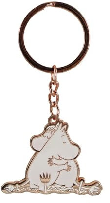 Half Moon Bay Moomin Gardening Hug Schlüsselanhänger aus Metall und Emaille, 5,1 cm, Weiß und Gold