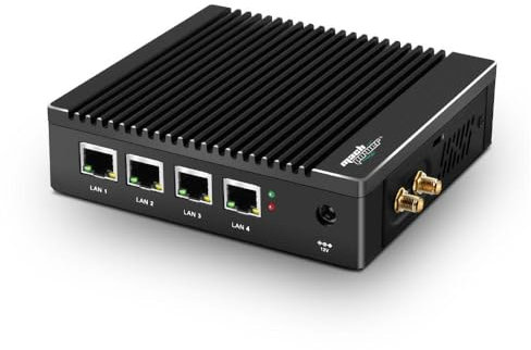 Mach Power Mini PC Firewall Fanless con 4 Porte LAN Gigabit, Wi-Fi, 8GB RAM DDR4, SSD 128GB, HDMI, Supporto VESA (IT-MNPCFWF12)