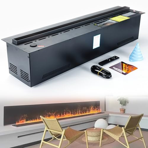 Caminetto Ad Atomizzazione D'acqua, Fiamma Simulata In 3D, Pannello Ultrasottile Da 3 Mm, Iniezione D'acqua Intelligente, Umidificatore A Vapore Elettronico(70cm)