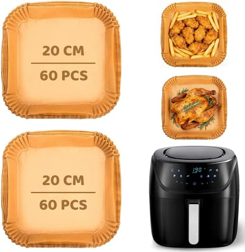 120 Stück Airfryer Backpapier für Russell Hobbs Heißluftfritteuse xxl 8L, 20cm Backpapier für HeißLuftfritteuse Russel Hobbs 8L, Air Fryer Zubehör für Russell Hobbs Airfryer