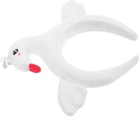 Lustiges Schwan Haarband aus Plüsch für Halloween Party und Weihnachten | Cartoon Motiv, Weißes Haaraccessoire für Karneval, Schulevents, Leicht Aufzusetzen und Wieder Abzunehmen
