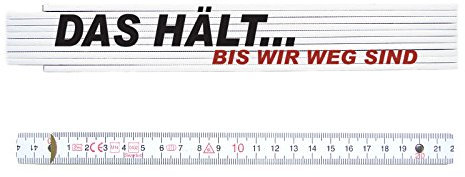 ZOLLSTOCK Spruch DAS HÄLT Spruch Lustig Baustelle Maßstab Geschenk Mann Shabby