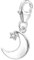 The Rose & Silver Company Women 925 Sterling Silver Moon & Star Shaped Charm with Clip On Clasp