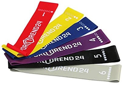 Sporttrend 24® Mini Bänder 0,35-1,3mm I Resistance Bands, Fitnessbänder, Widerstandsbänder, Loops (Blau)